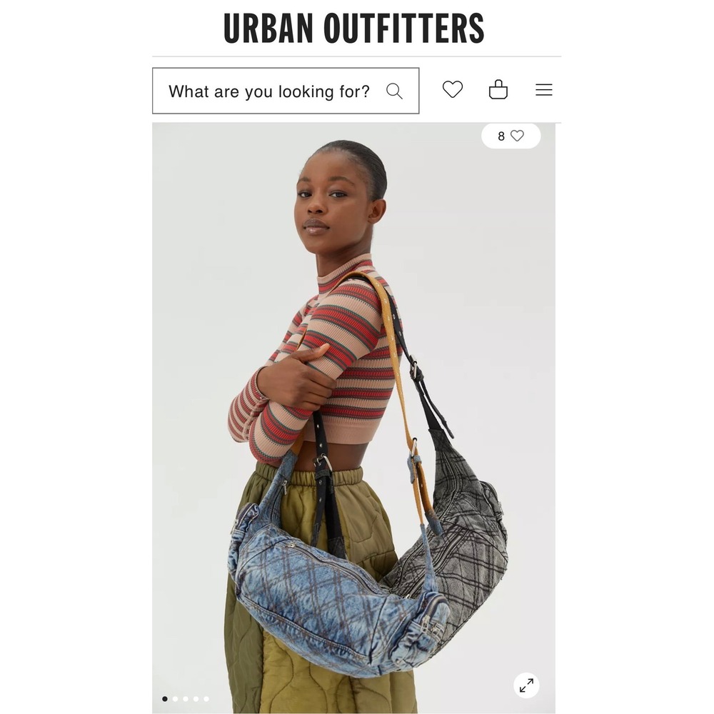 Urban Outfitters NEW Quilted Denim Shoulder Bag MSRP $69